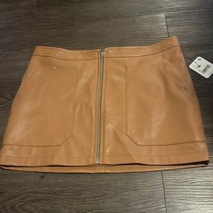 Camel pleather skirt Free People